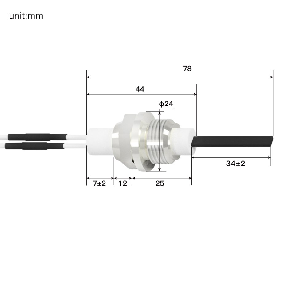 Precision ceramic heating element with clear view of internal structure