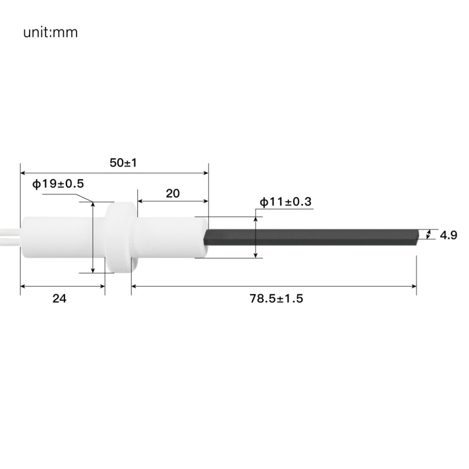 Ceramic heating element designed for ovens and cookers