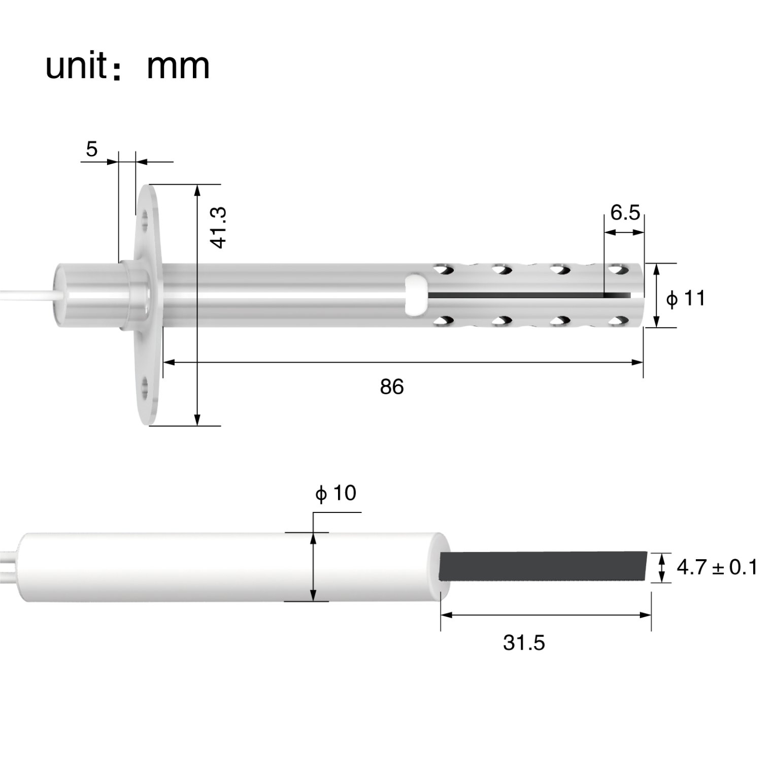 Assembly of ceramic heating element