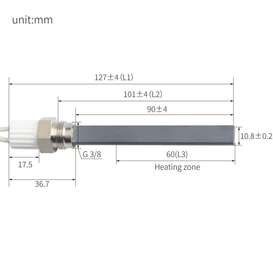 Another view of ceramic heater element