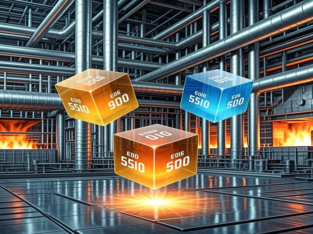 Advanced furnace igniter technology displayed with glowing cubes in an industrial setting.