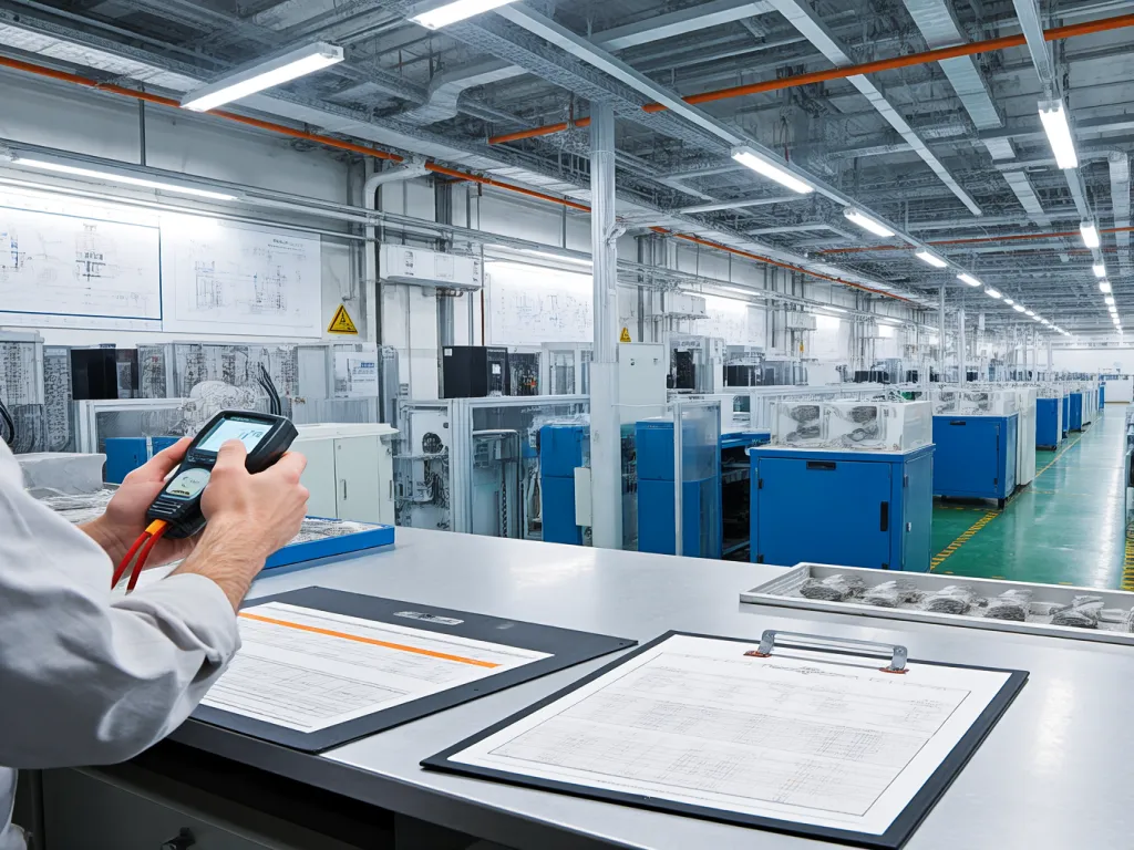 Voltage inspection process in a ceramic heating elements factory.