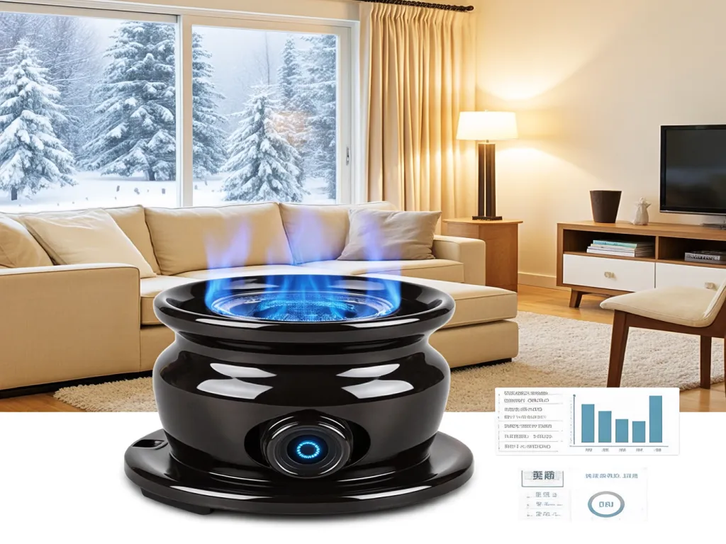 A close-up of a gas igniter device in a modern living room.