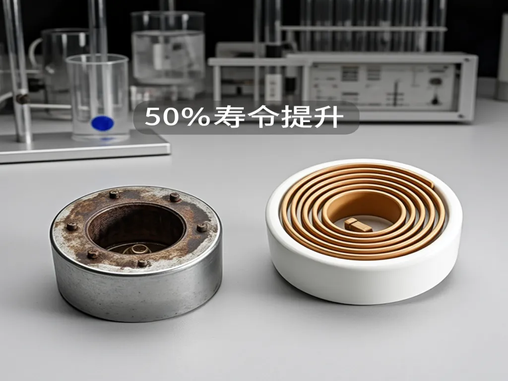 Comparison showing 50% lifespan improvement of flame rod water heaters