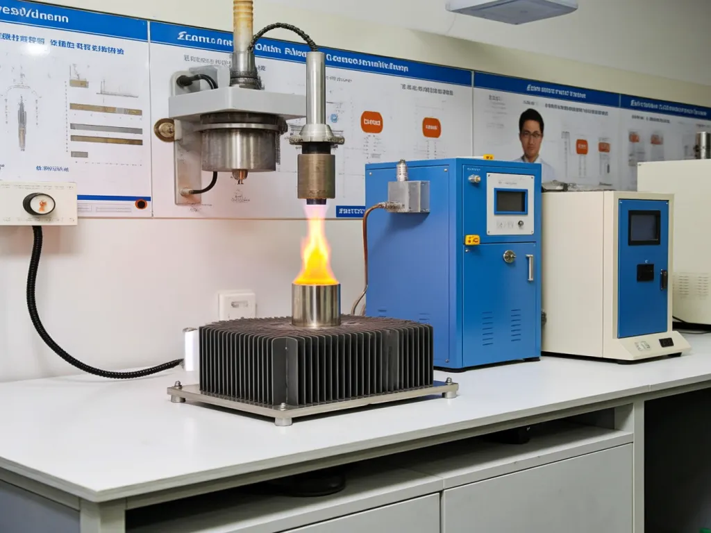 Flame igniter testing ceramic material in lab equipment