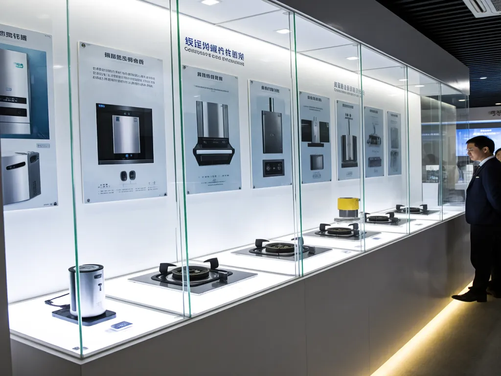 Display showcase featuring various furnace ignitors and related products.